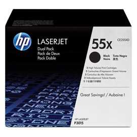 SCATOLA 2 TONER NERO HP LASERJET CE255X LASERJET P-3015DN 12.500PG