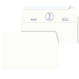 500 Buste bianche carta riciclata strip 110X230mm S/Finestra 100GR K