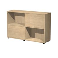 Libreria bassa a 2 ripiani ante scorr. 120X35cm H79cm ROVERE/ROVERE