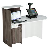 Postazione Reception Concept DX L143 x P83 x H117cm bianco/frass.tos