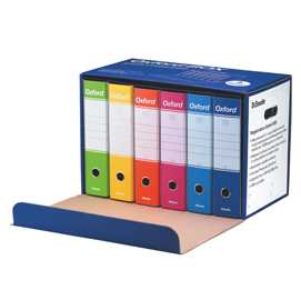 Scatola 6 registratori OXFORD G85 colori assortiti ESSELTE