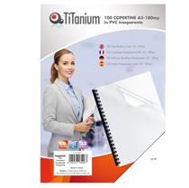 100 COPERTINE RILEGATURA A3 PVC TRASPARENTE 180my TiTanium
