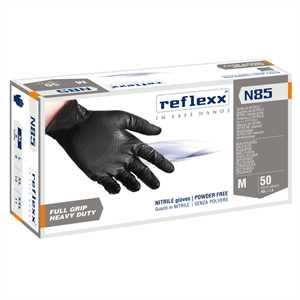 Guanti in nitrile N85B- tg L - nero - Reflexx - conf. 50 pezzi