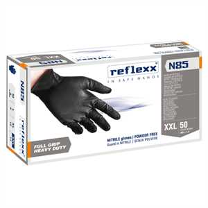 Guanti in nitrile N85B- tg XXL - nero - Reflexx - conf. 50 pezzi