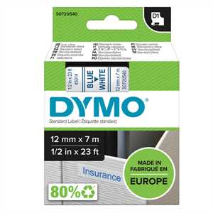 Nastro D1 450140 - 12 mm x7 mt - blu/bianco - Dymo