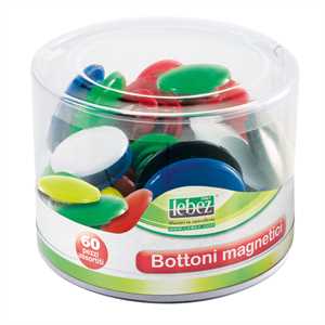 Bottoni magnetici tondi - misure e colori assortiti - 60PEZZI